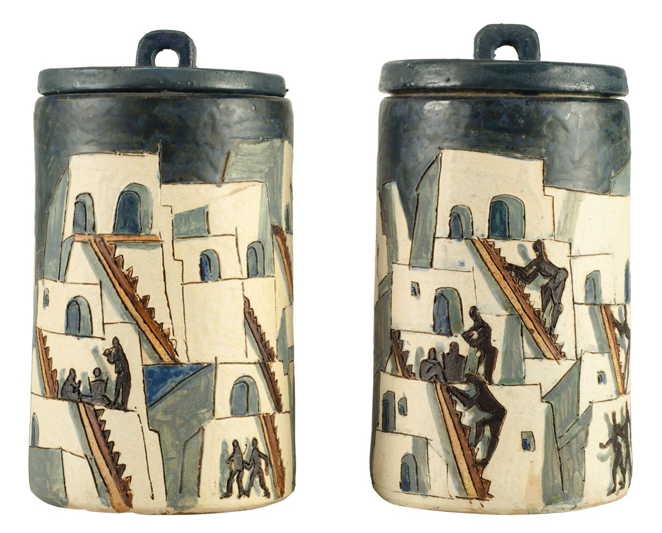 Keramikzylinderpaar „Pueblo“ 