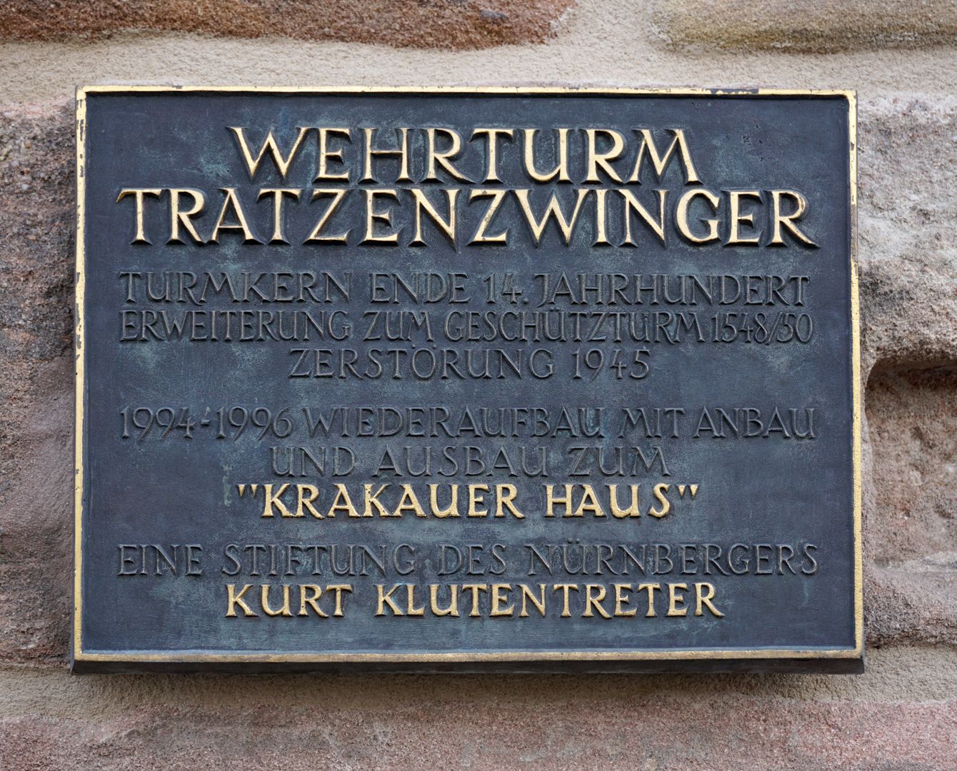 Wehrturm (Schwarz Z) Stiftertafel