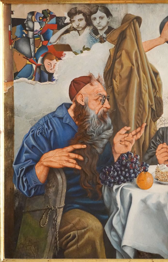 Hermann Kesten im Café Moses sitzt links vom Cafétisch