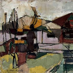 Landschaft mit Häusern