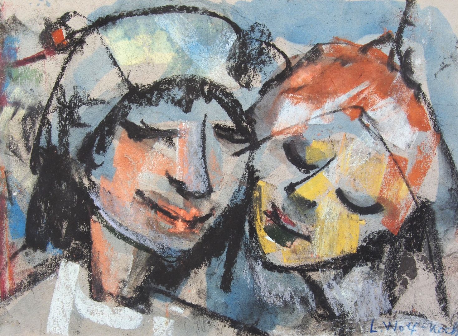 Zwei Frauenköpfe | Kunstwerk