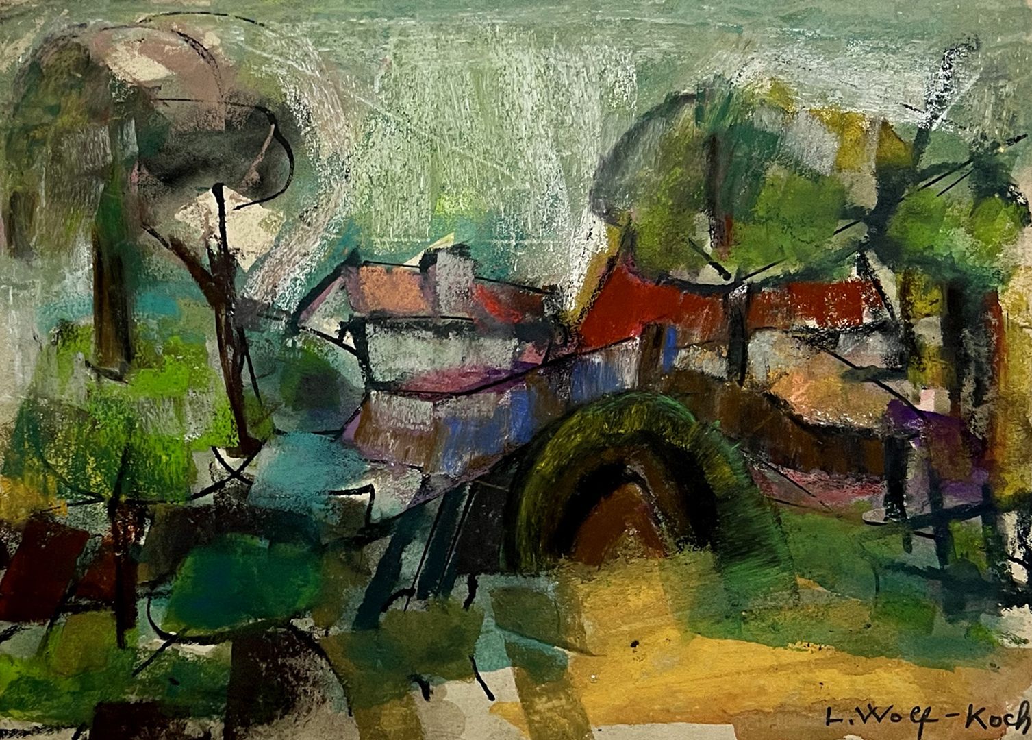 Landschaft mit Häusern 