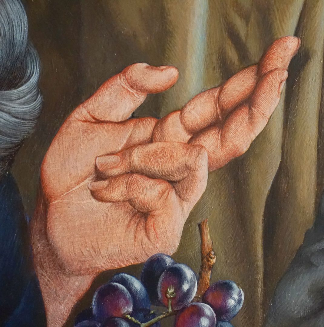 Hermann Kesten im Café Moses, Detail mit der rechten Hand