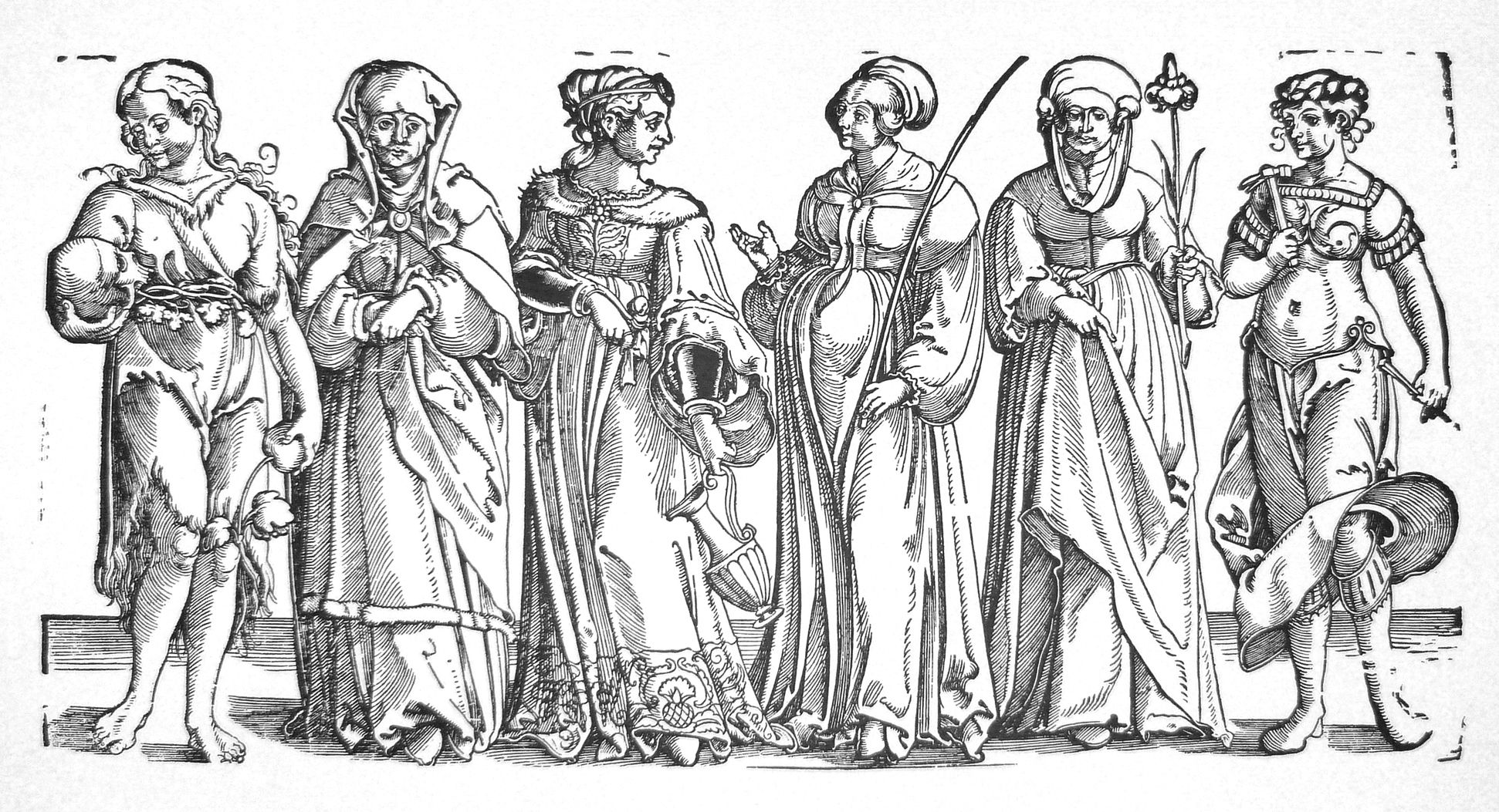 Sechs Frauen des Alten Testaments Gesamtansicht