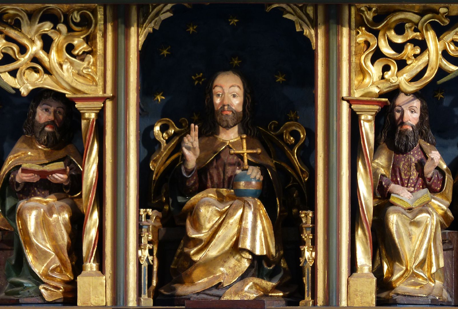 Zwickauer Hochaltarretabel Predella, Schnitzwerk, Mittelteil mit Christus