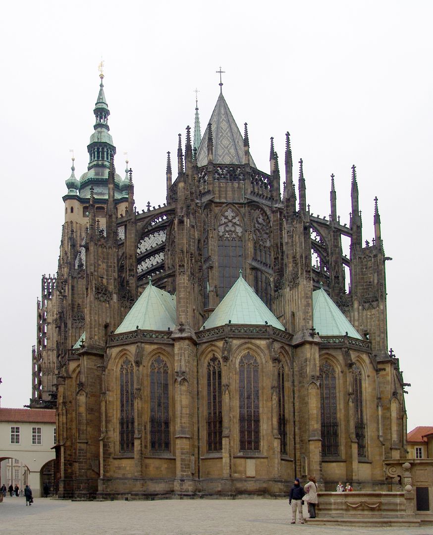 Prag, Veitsdom Chor / Obergaden und Strebewerk von Peter Parler