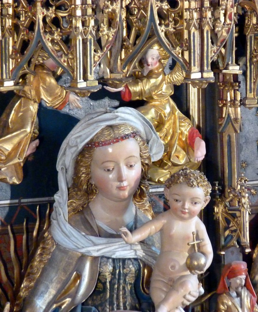 Zwickauer Hochaltarretabel Schrein, Maria mit Jesuskind, Detail