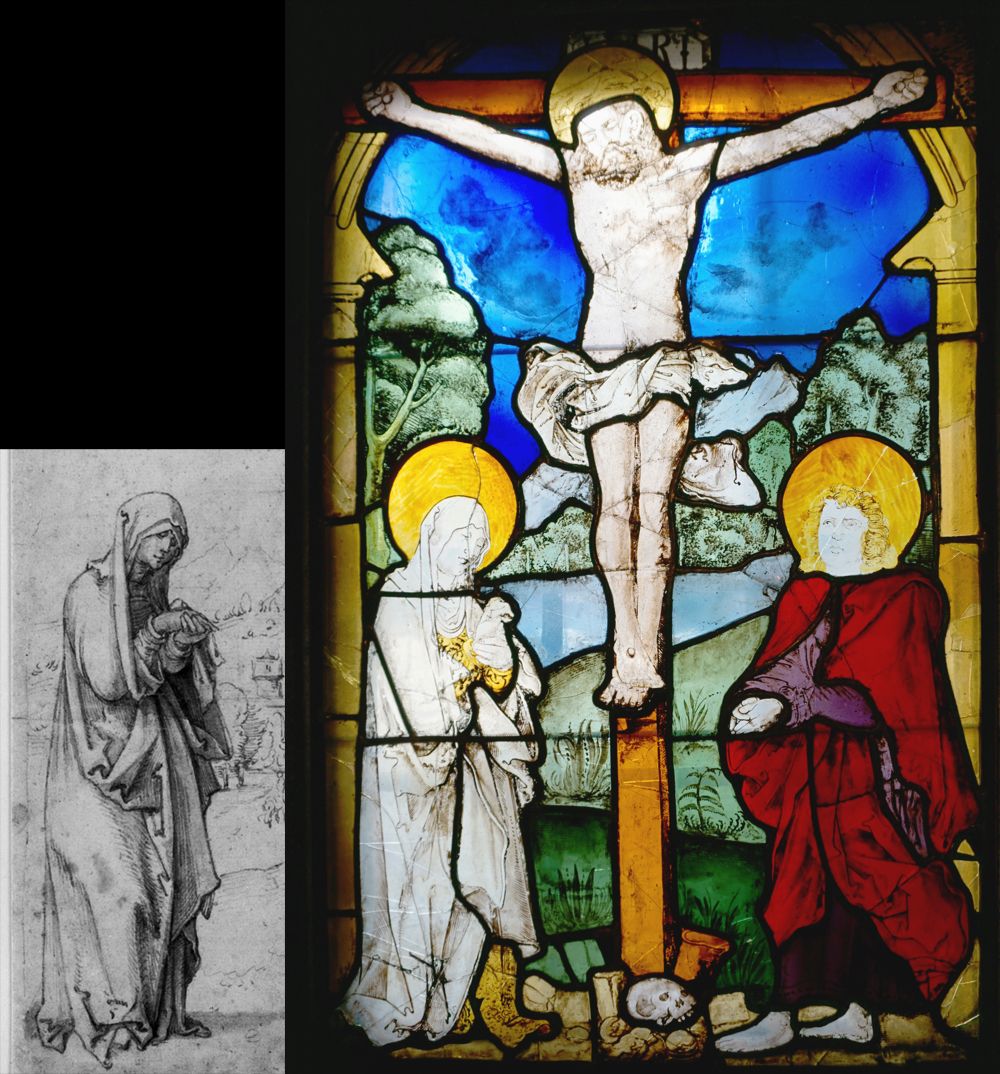 Gekreuzigter mit Maria und Johannes Bildvergleich mit Entwurf Kulmbachs für eine Kreuzigung (Staatliche Museen zu Berlin, Kupferstichkabinett / Jörg P. Anders / Ident. Nr.: KdZ 4070)