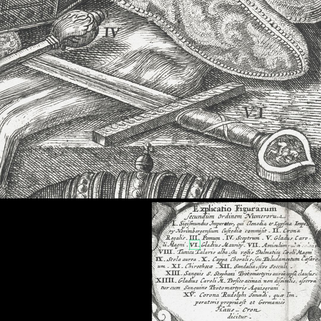 Abbildung des kaiserlichen Ornats, und anderer Kleinodien, welche zu Nünberg verwahret werden. VI / Das Schwerd des heiligen Maurizens.