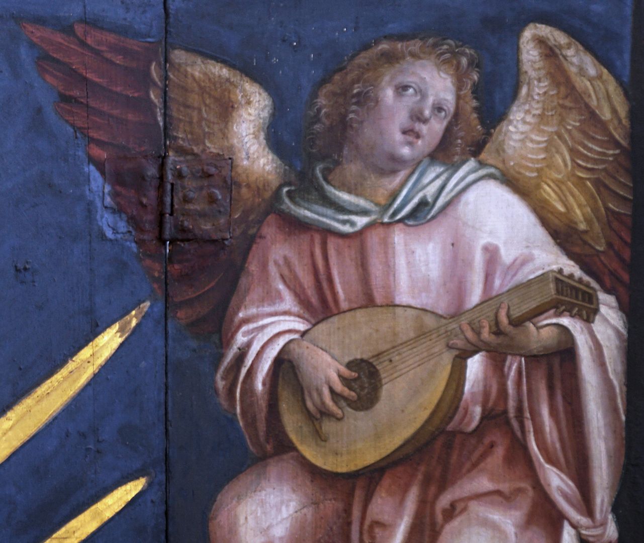 Altar der Schönen Maria Engel mit der Laute (sehr im italienischen Stil), Detail