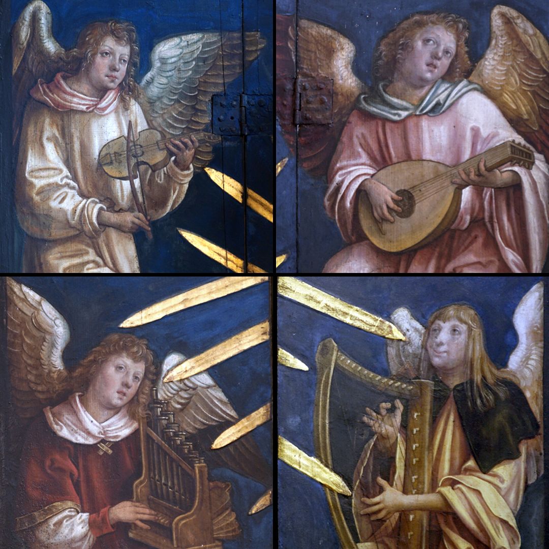 Altar der Schönen Maria Bildgegenüberstellung der vier Engel