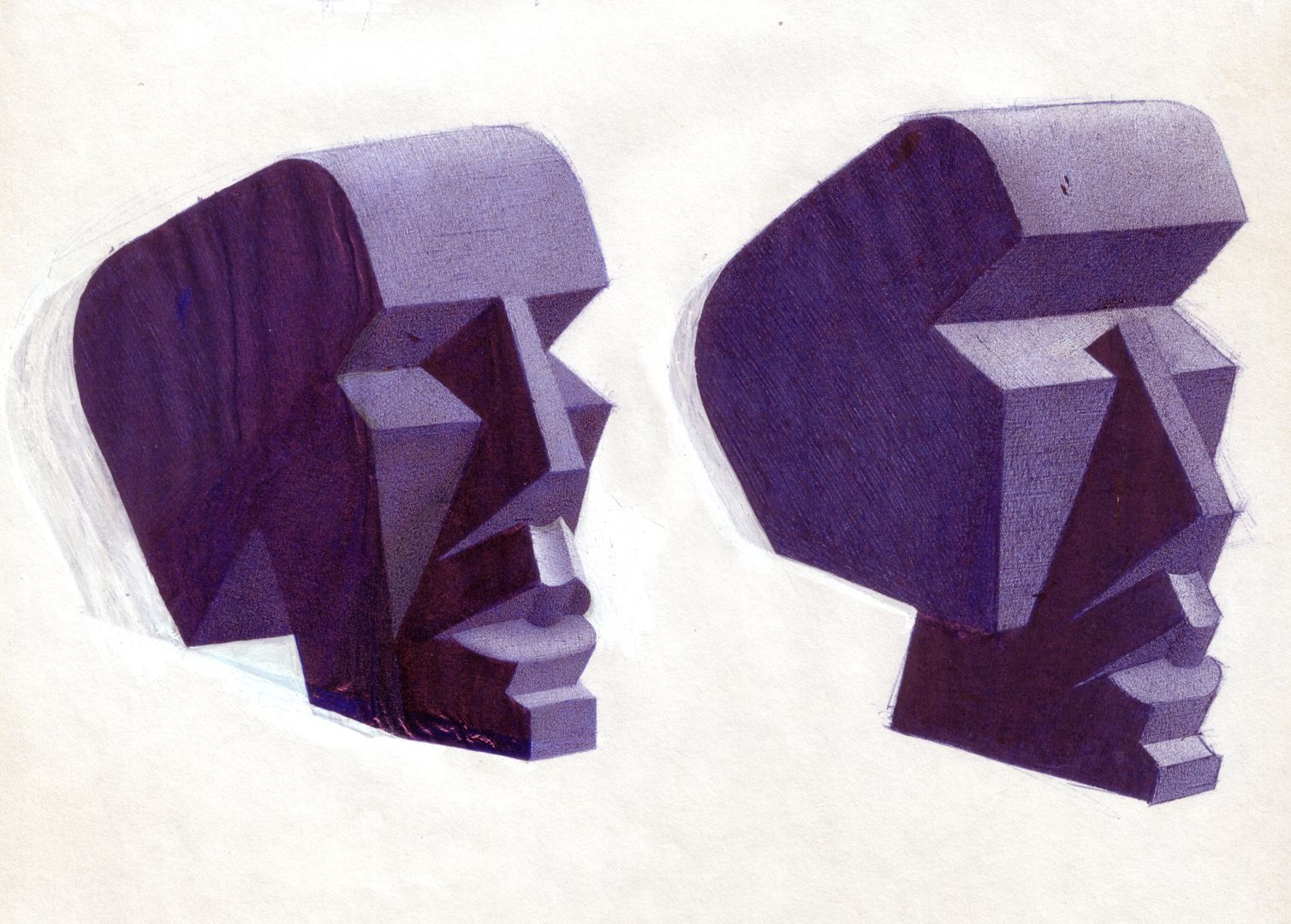 Kopfstudien Anatomie-Kopf 7, Detailansicht