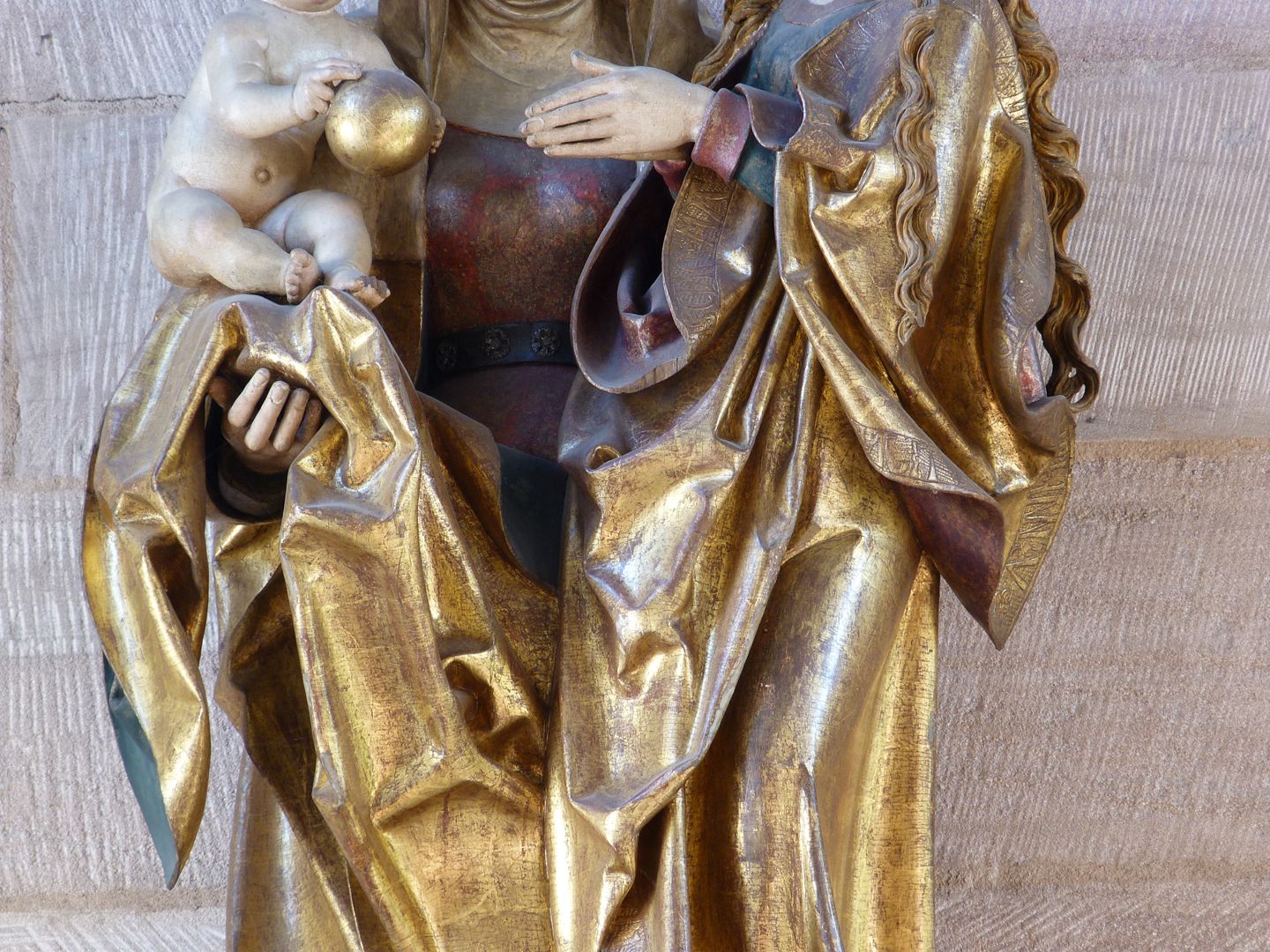 Anna selbdritt Detail der Faltenführung