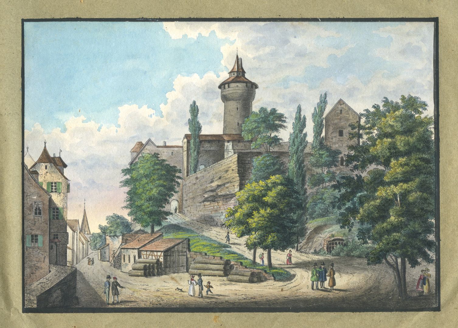 Ansichten von Nürnberg und seinen Umgebungen "Weg nach der Burg zu Nürnberg"