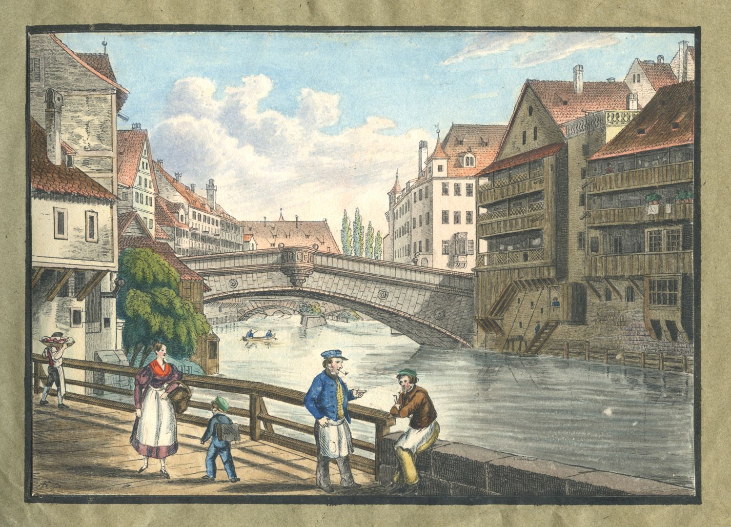 Ansichten von Nürnberg und seinen Umgebungen "Die Fleischbrücke in Nürnberg"