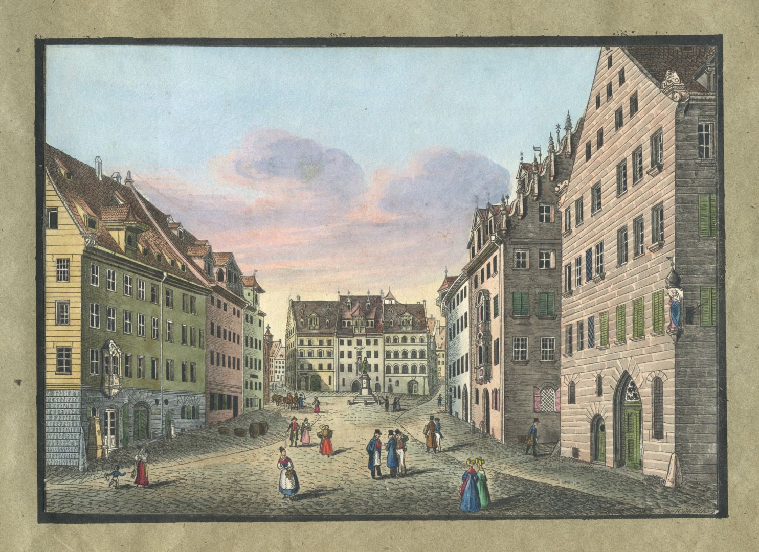 Ansichten von Nürnberg und seinen Umgebungen "Der Albrecht Dürer-Platz in Nürnberg"