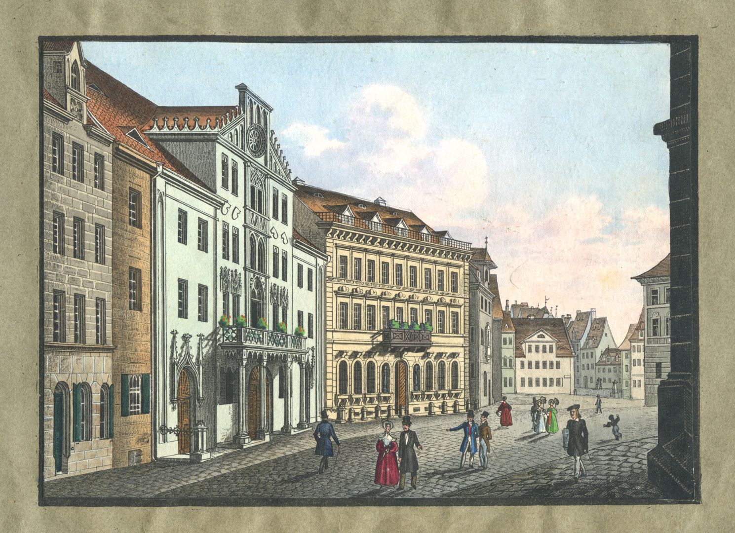 Ansichten von Nürnberg und seinen Umgebungen "Der Lorenzerplatz in Nürnberg"