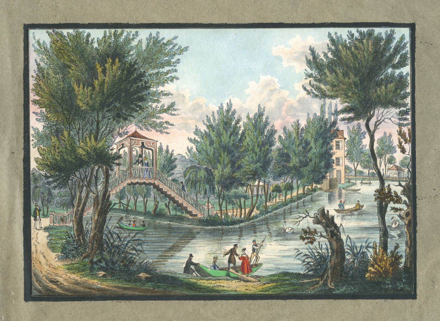 Ansichten von Nürnberg und seinen Umgebungen "Die Brücke der Rosenau bei Nürnberg"