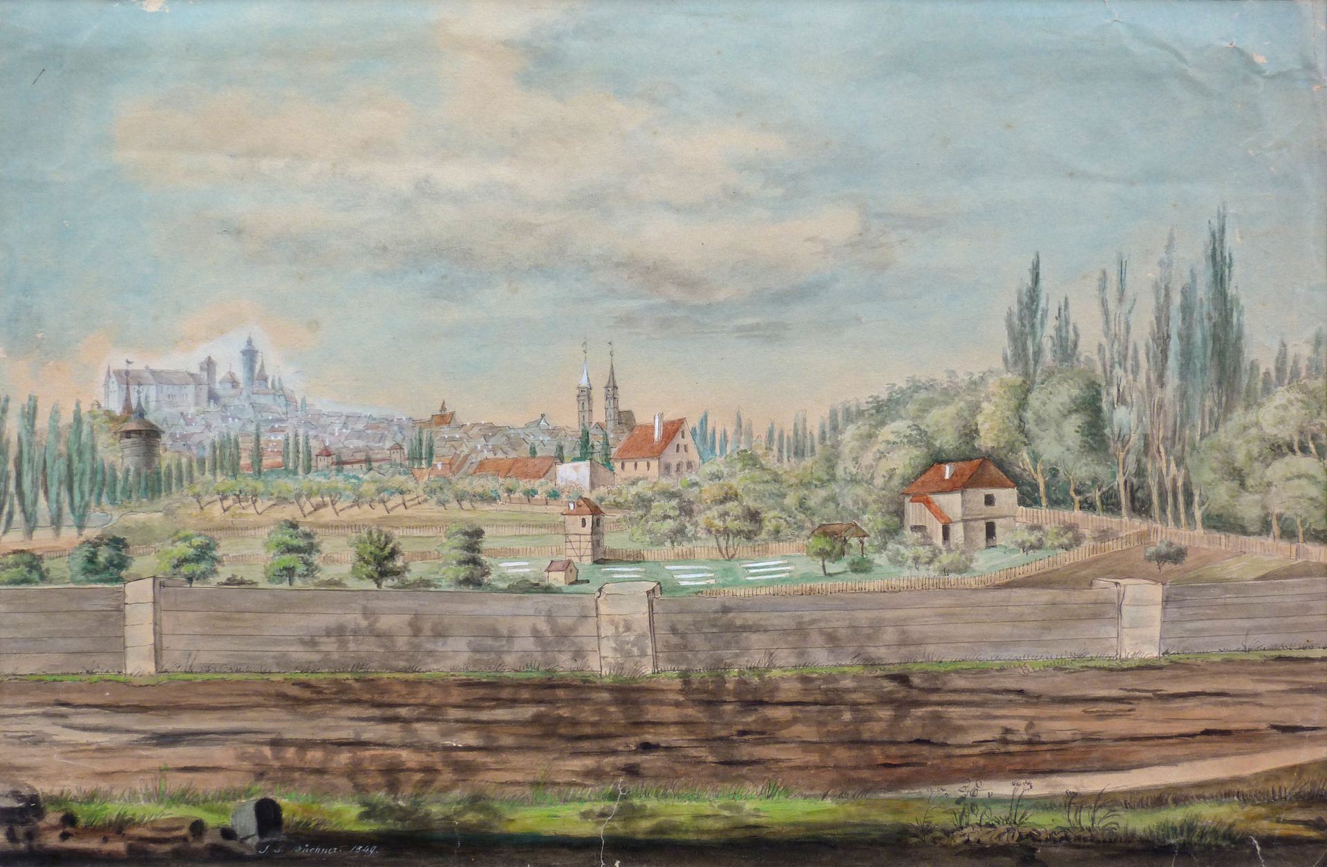 Rosenau mit Blick auf die Burg und die Sebalder Altstadt Gesamtansicht