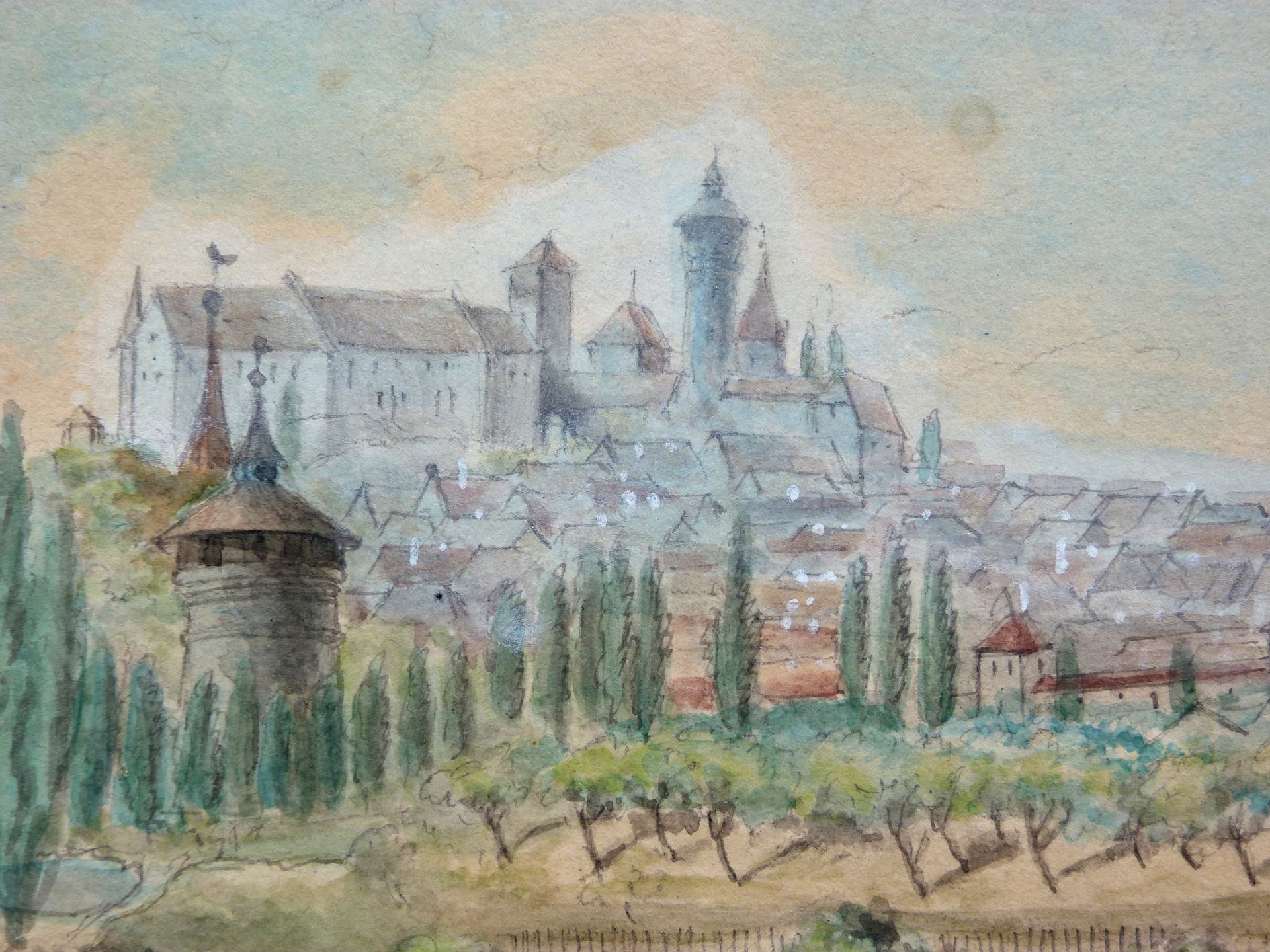 Rosenau mit Blick auf die Burg und die Sebalder Altstadt Neutorturm und Burg