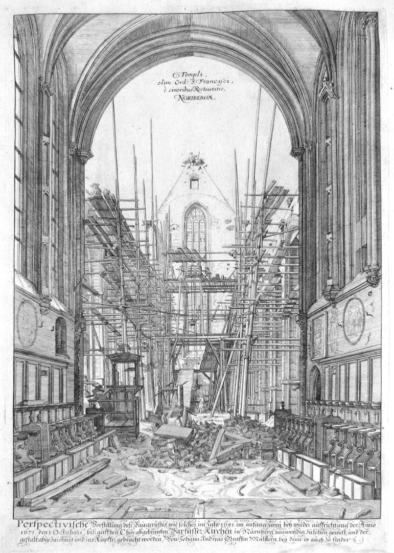 „Urbis Norimbergensis Insigniorum Templorum …“ Barfüßerkirche 