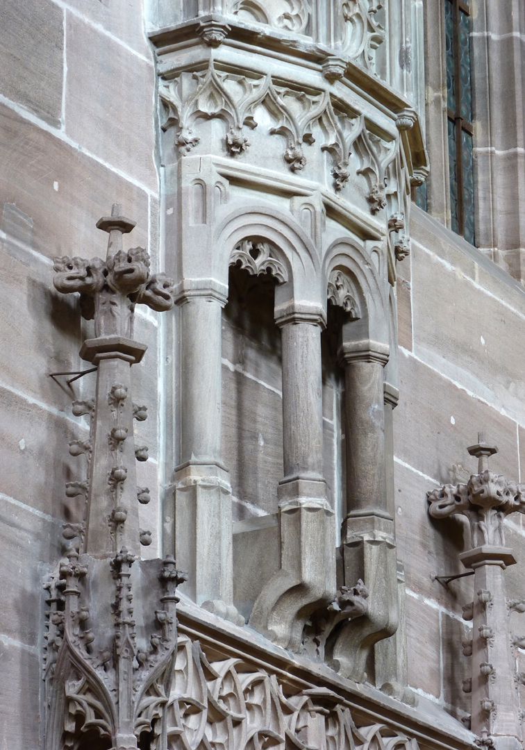 Sakristei, St. Lorenz oberer Sakristei, Detail der Ellenbogenkonsolen