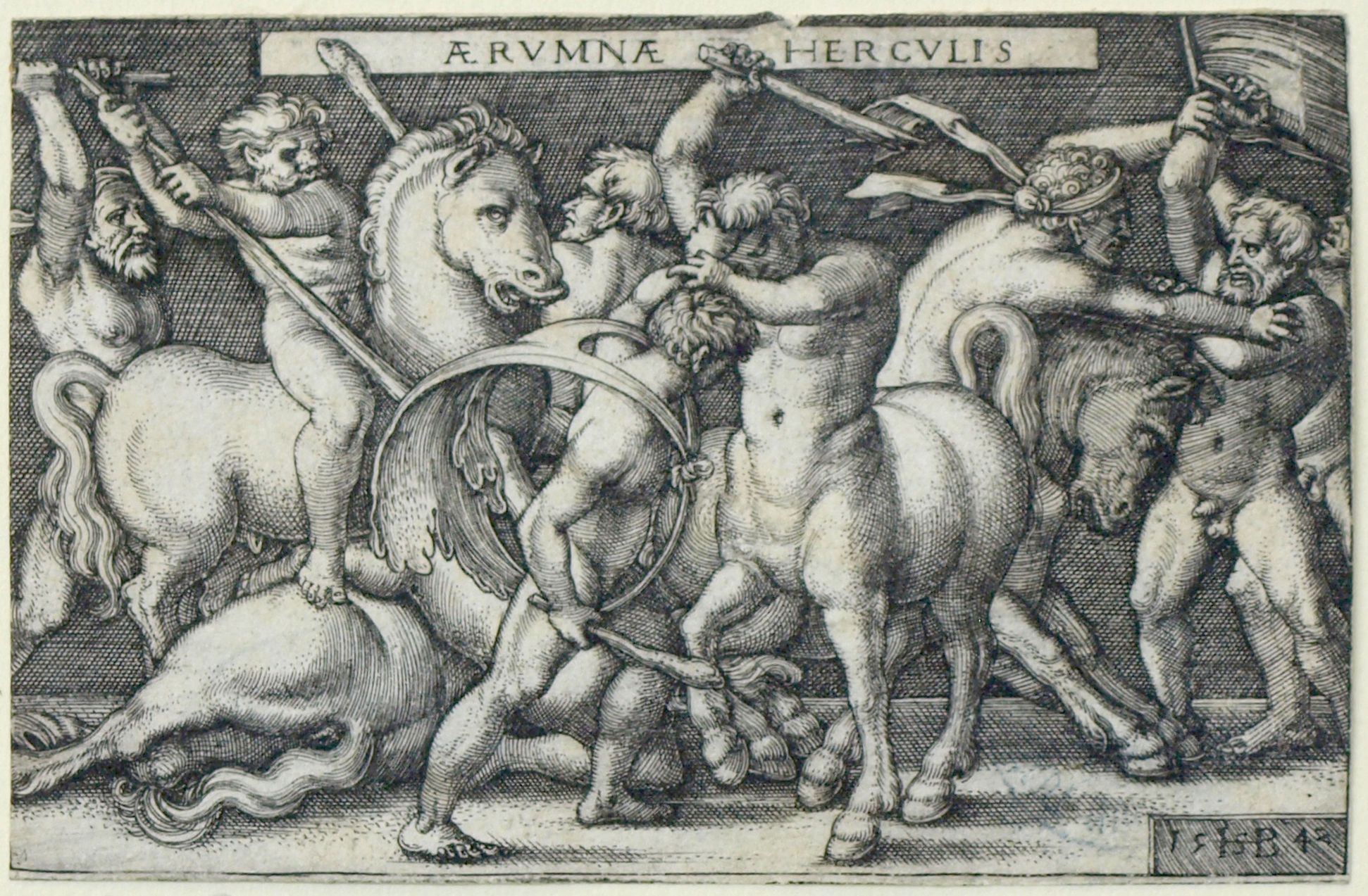 Die Taten des Hercules Die Mühen des Hercules, 1542, 50 x 78 mm