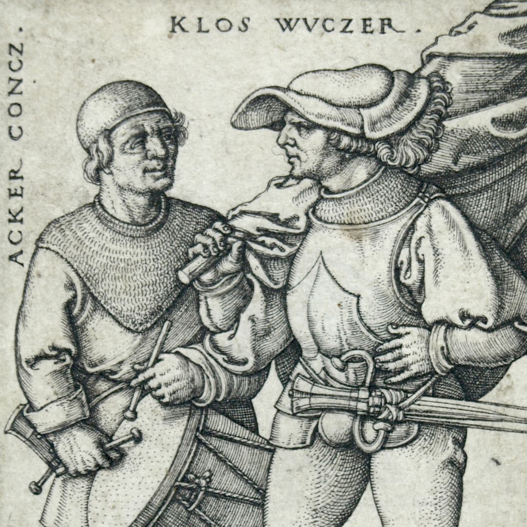Fähnrich und Trommler im Bauernkrieg von 1525 obere Bildhälfte