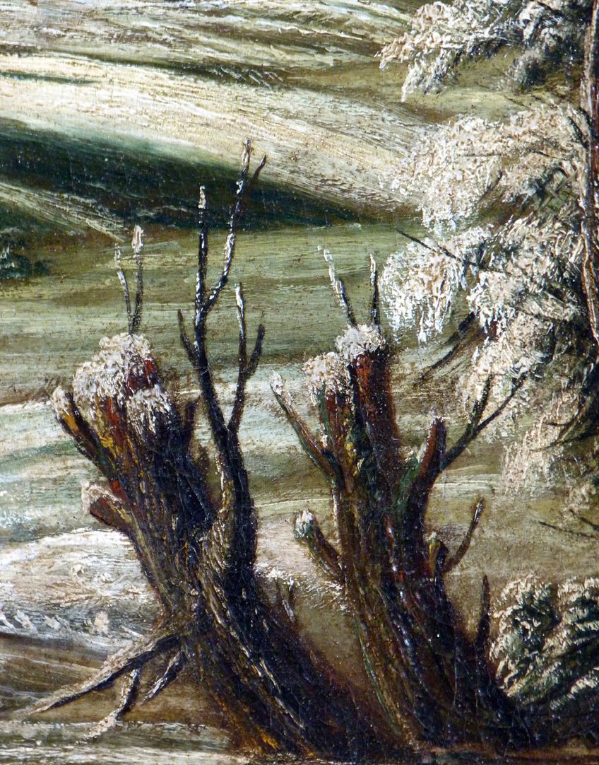 Winterlandschaft Detail mit Baumstümpfen