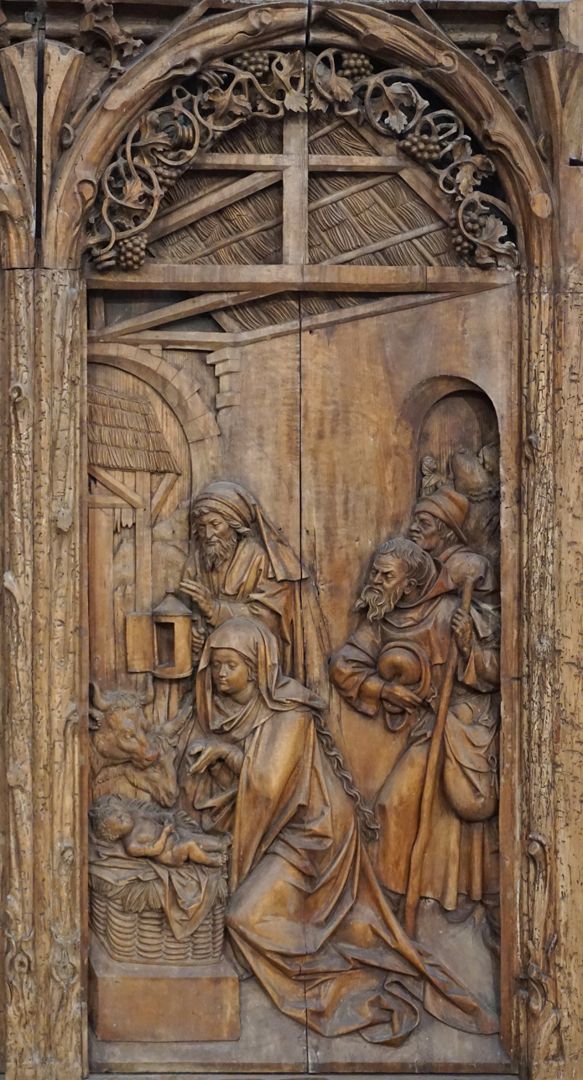 Bergheimer Altar Geburt Jesu mit den ankommenden Hirten