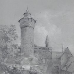 Blick auf den Sinwellturm in Nürnberg