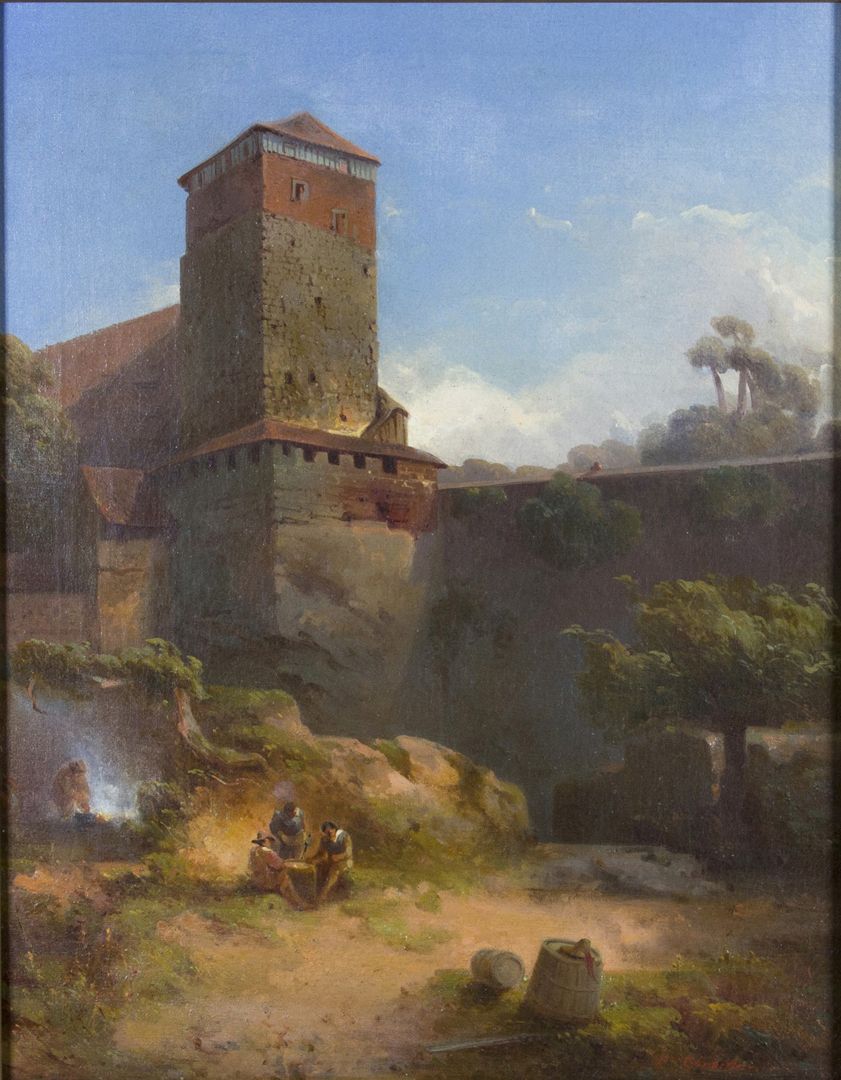 Burggraben mit Fünfeckturm Bildauschnitt