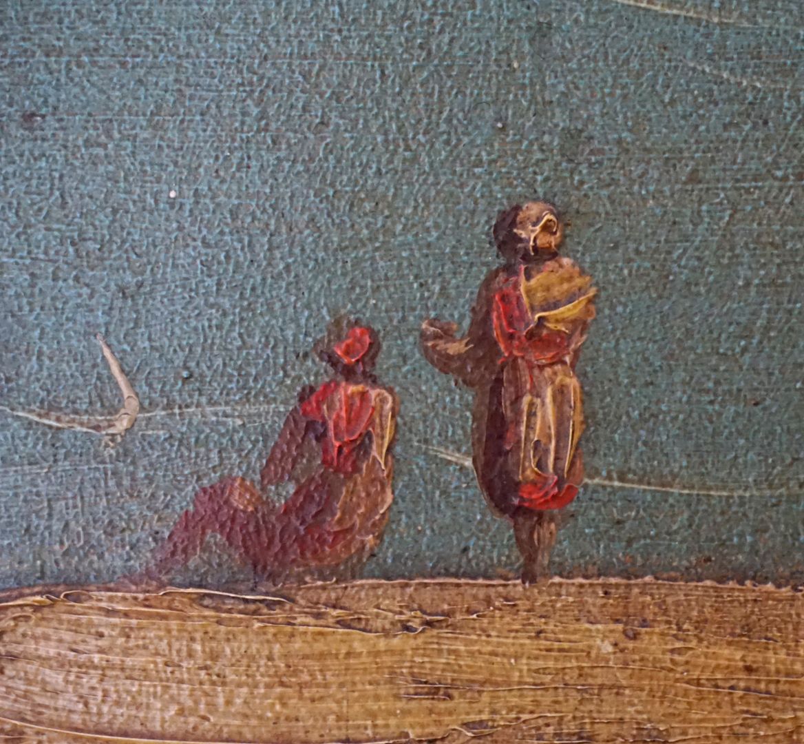 Italienische Motive für ein Treppenhaus Bild im dritten Obergeschoss, Detail mit Staffage