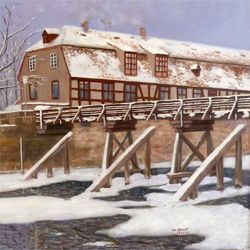 <Der Nürnberger Kleinweidenmühlsteg im Winter