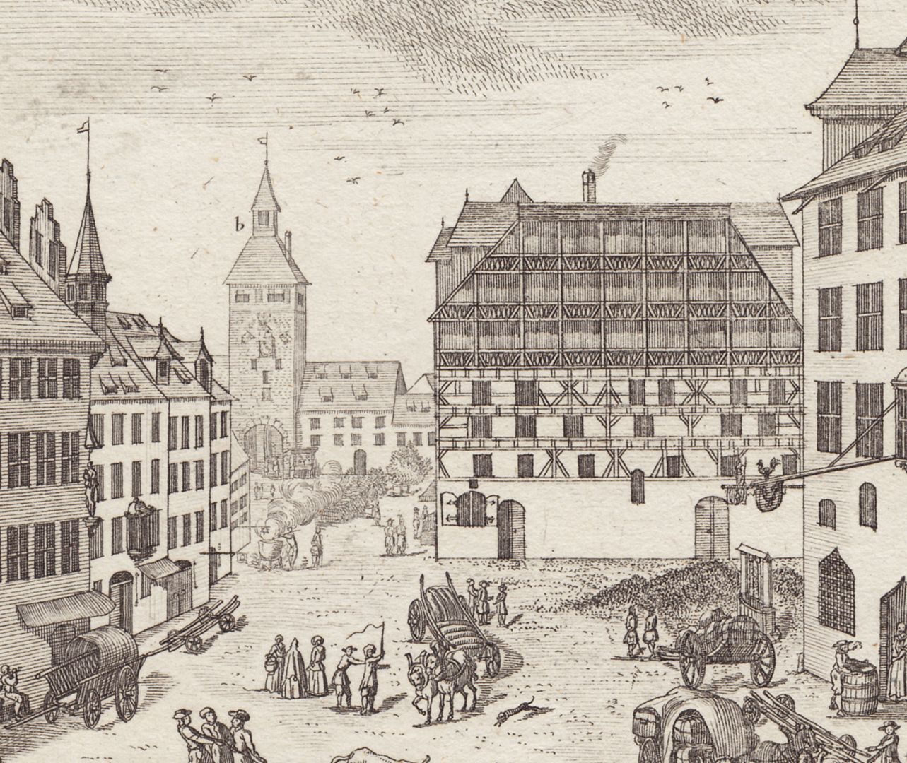 Kornmarkt Detailansicht mit Weißen Turm (b)