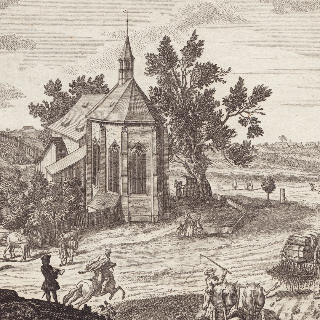 St. Peter Detailansicht, im Vordergrund der Künstler selbst beim Zeichnen