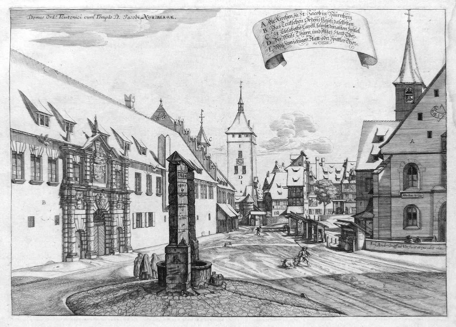 „Urbis Norimbergensis Insigniorum Templorum …“ Deutschordenshaus und St. Jacob 