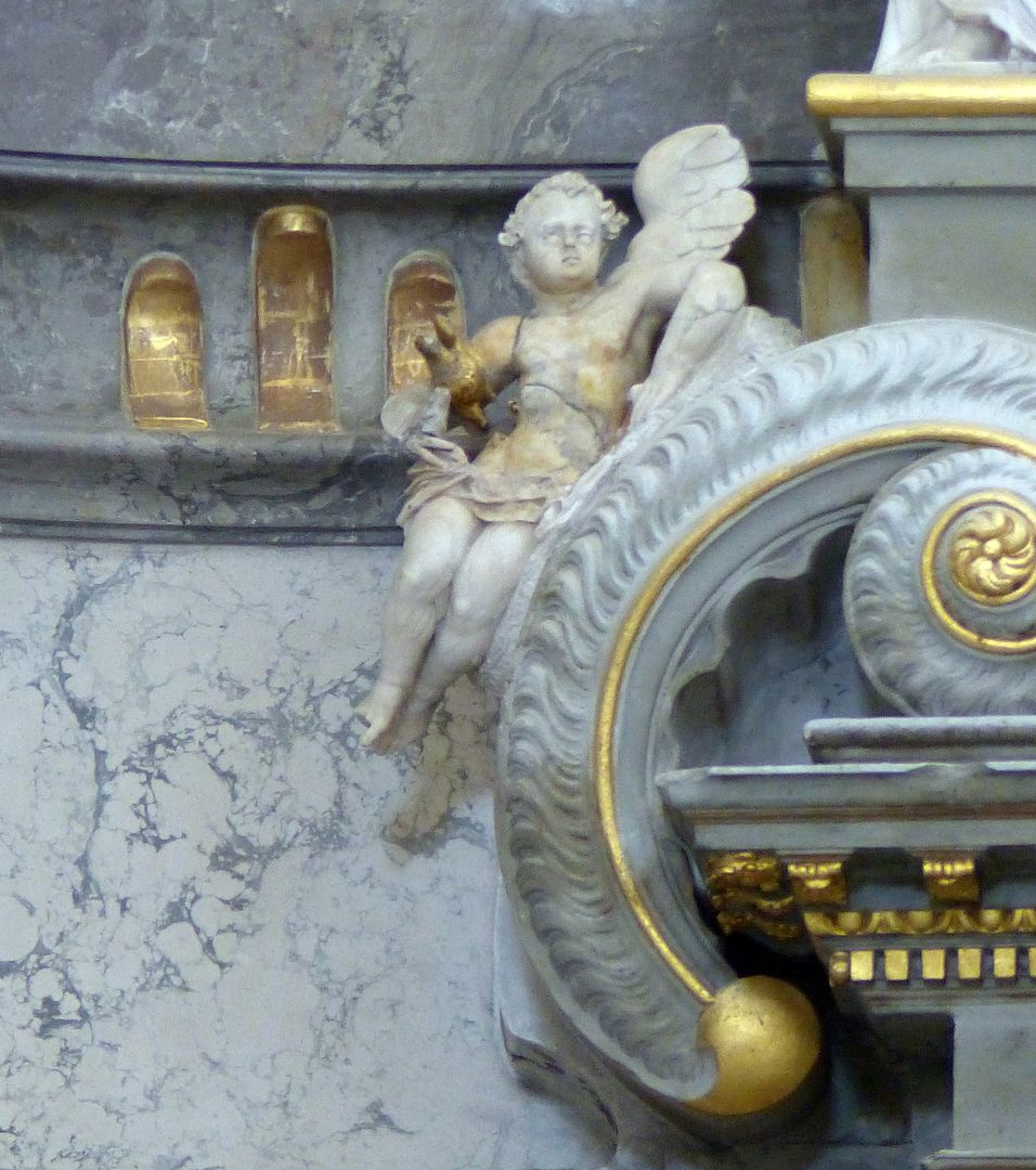 Altar des hl. Bernhard Volute der Attika mit Putto