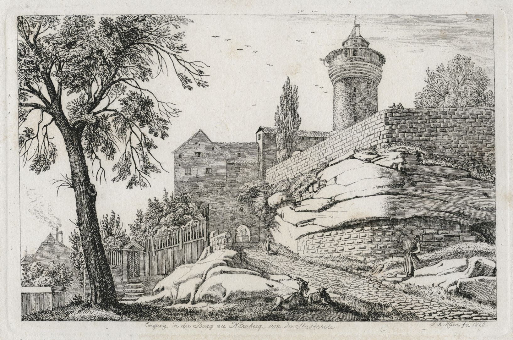 Eingang in die Burg zu Nürnberg, von der Stadtseite Gesamtansicht