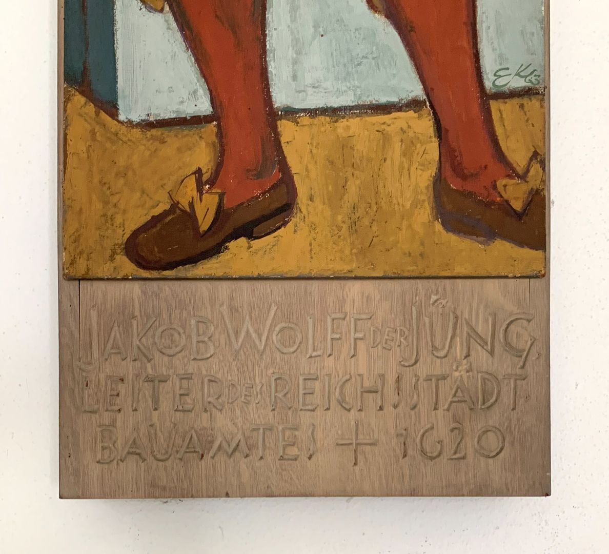 Jacob der Jüngere Wolff Detailansicht mit Inschrift