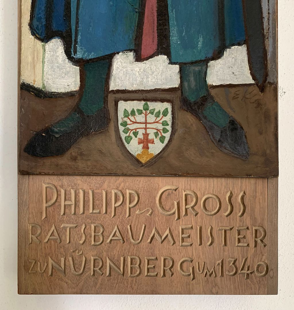 Philipp Gross Wappen und Inschrift