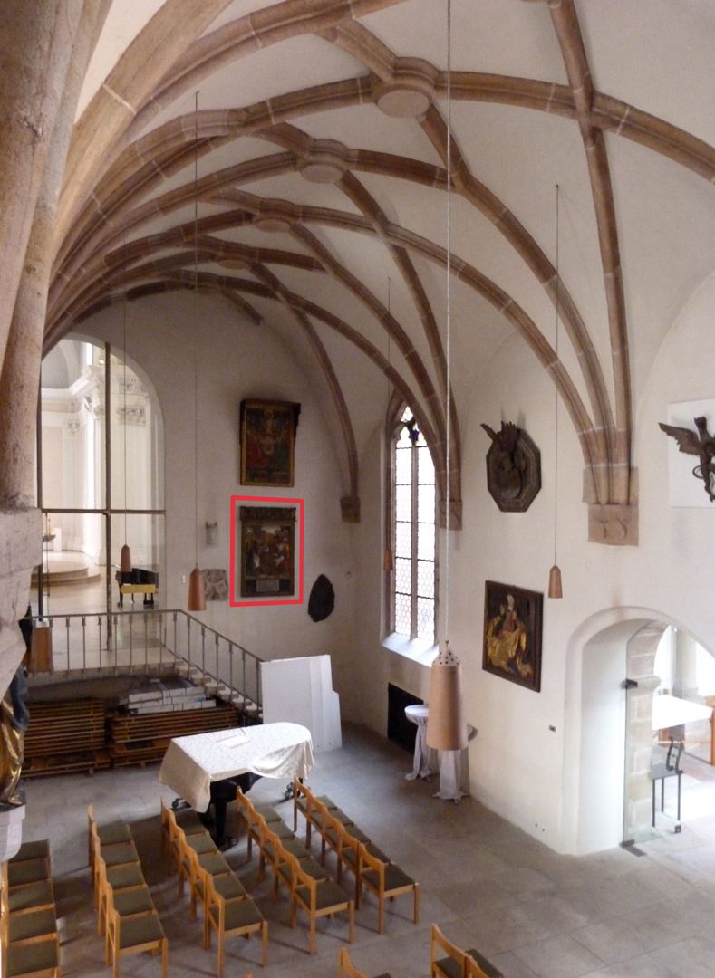 Epitaph der Margarete Groland Kapellenraum mit Standortmarkierung