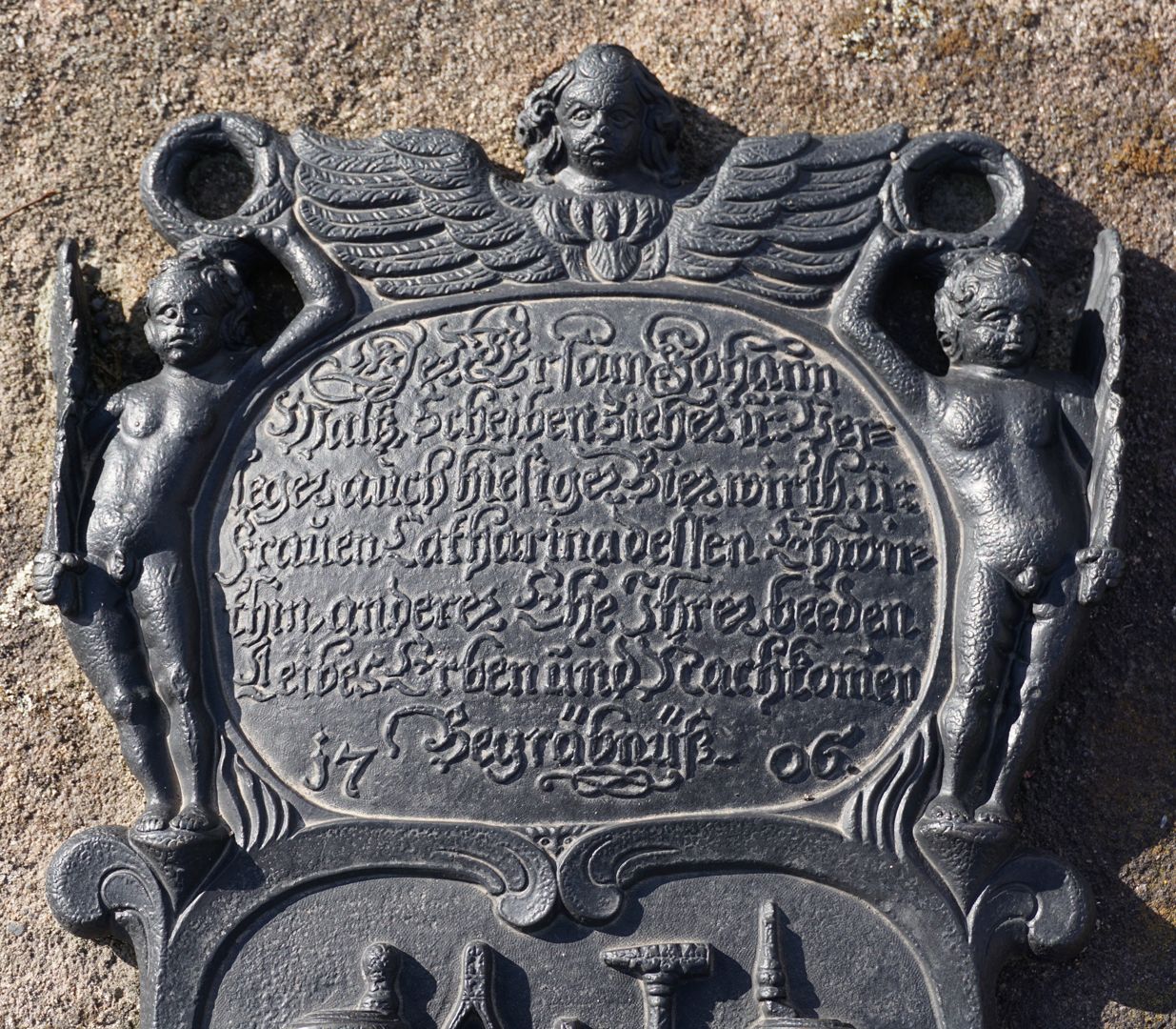 Epitaph Johann und Catharina Walz Inschrift