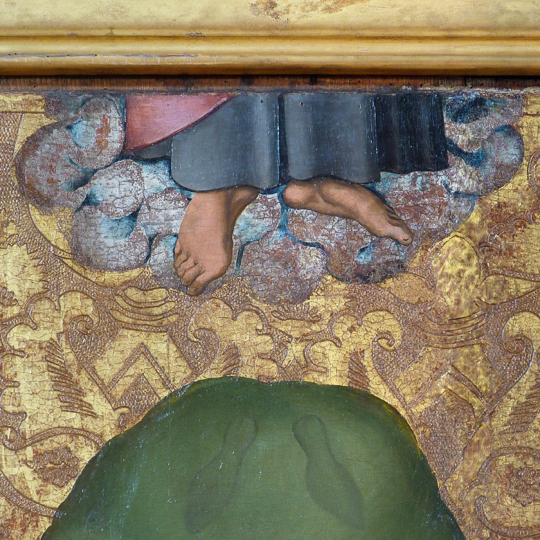 Himmelfahrt Christi Detail mit Himmelfahrt und Fußabdrücken