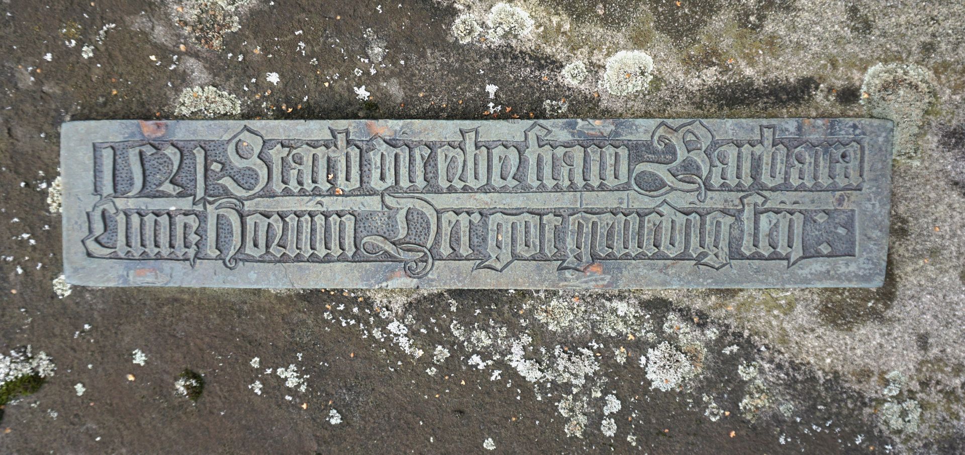 Epitaph der Barbara Horn geb. Krell Inschrift: 1521 Starb die ehefrau Barbara Kunz Hornin der Gott genedig sey