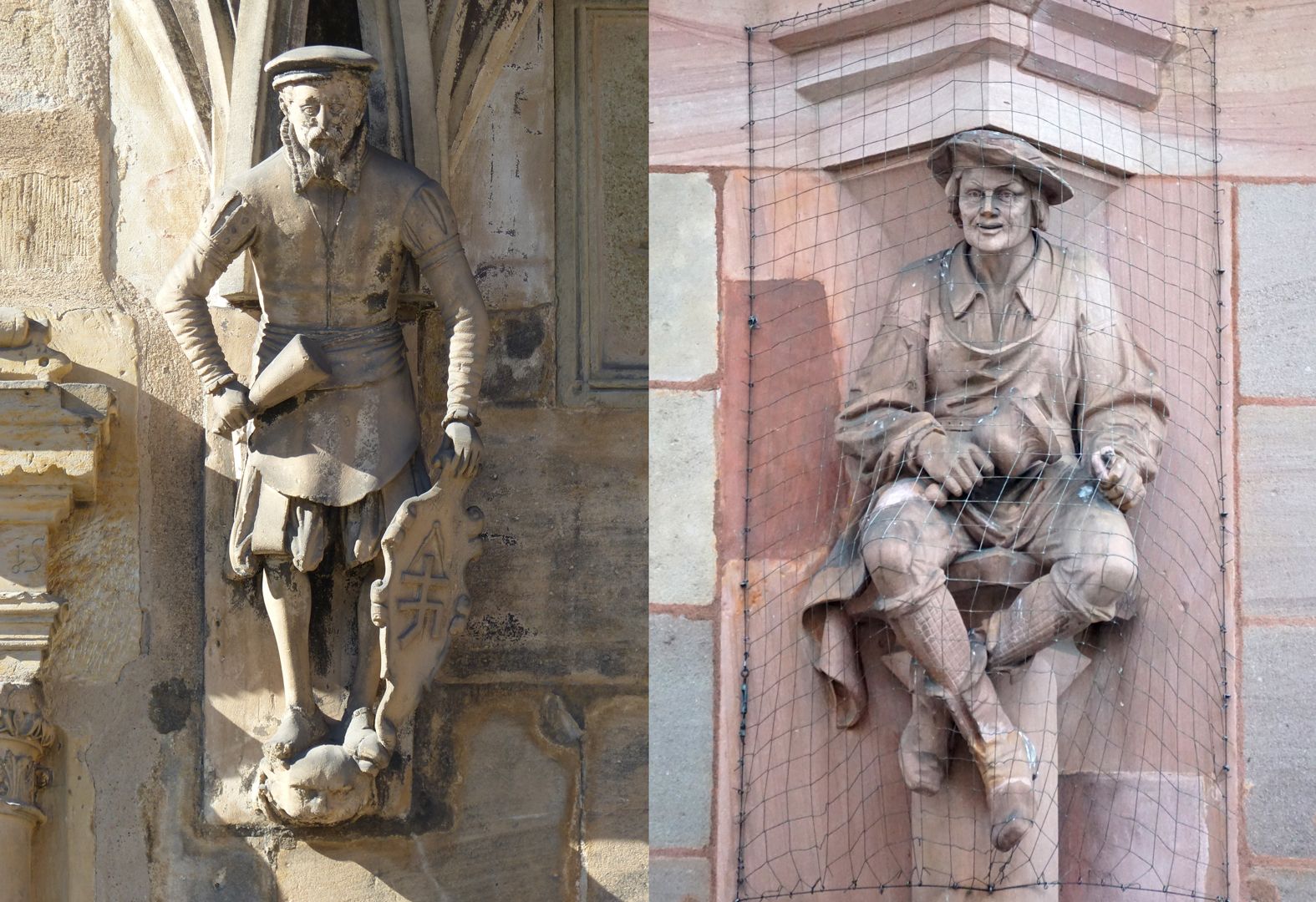 Selbstportrait Bildvergleich mit dem Doppelerker der Alten Hofhaltung in Bamberg, von 1570 mit Darstellung des Erasmus Braun