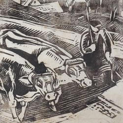 "Bauer mit Kühen"