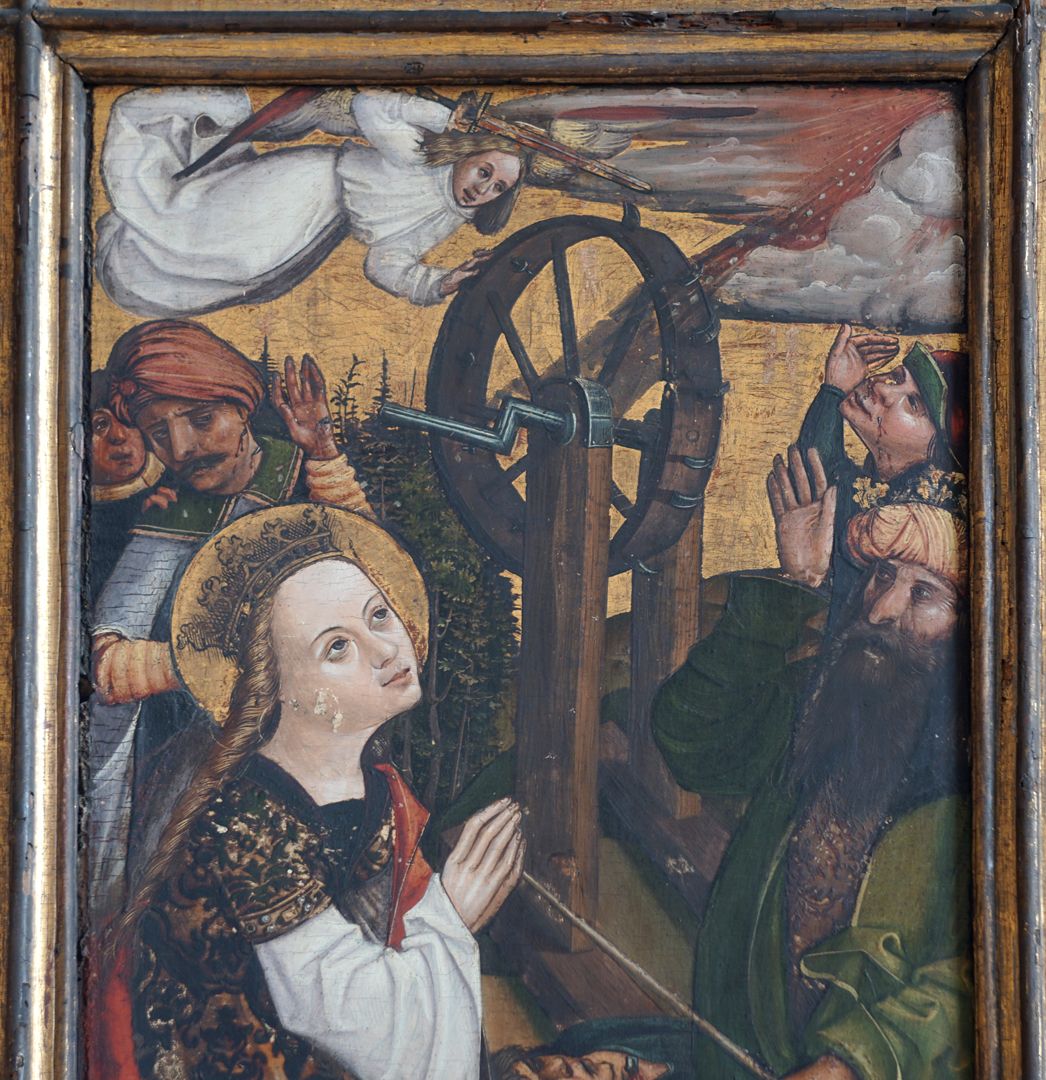 Katharinenaltar in St. Egidien Radwunder im Detail