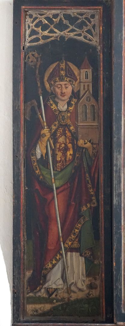 Katharinenaltar in St. Egidien linker Außenflügel mit der Darstellung des Heiligen Wolfgangs