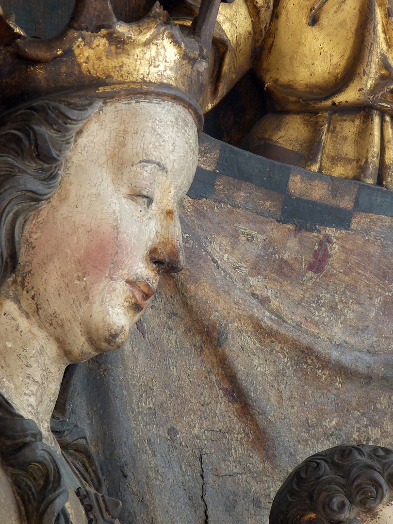 Katharinenaltar in St. Egidien Mittelschrein, Detailansicht mit Maria